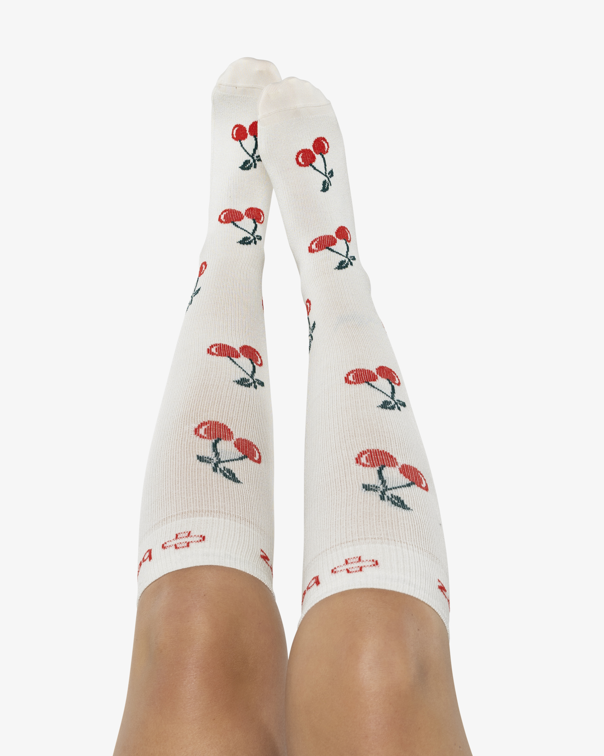 Beez Stödstrumpa Cherrie Off white