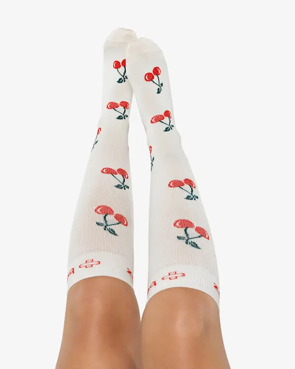 Beez Støttestrømpe Cherrie Offwhite
