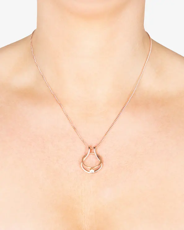 Halsband Ringhållare Loop Rosé