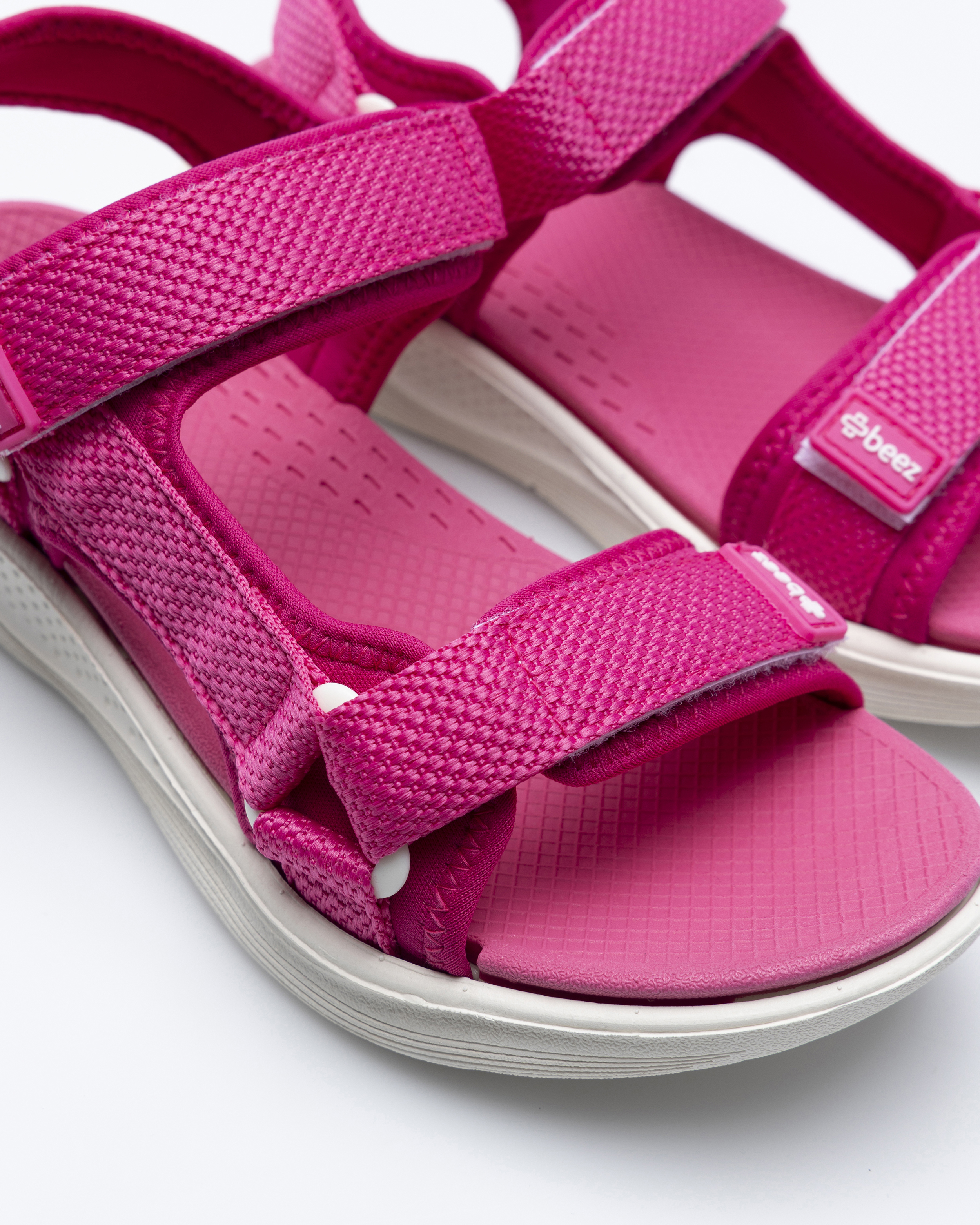 Beez Zen Velcro Sandal Mørk rosa