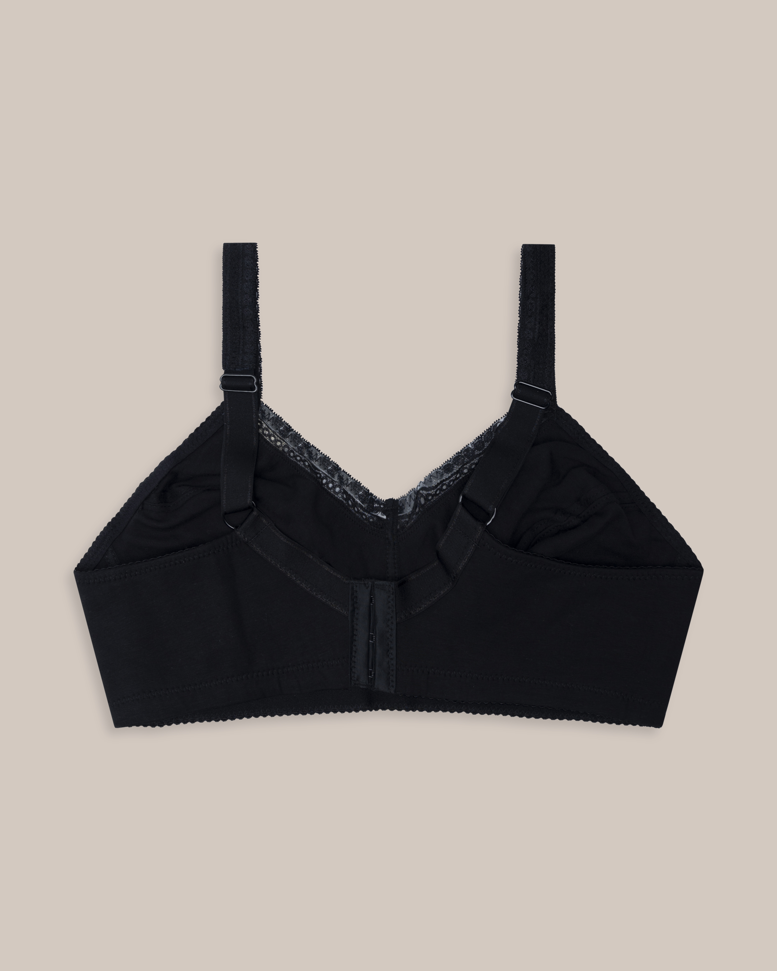 BH Bomull Dekorativ Blonde Svart 3-pakning