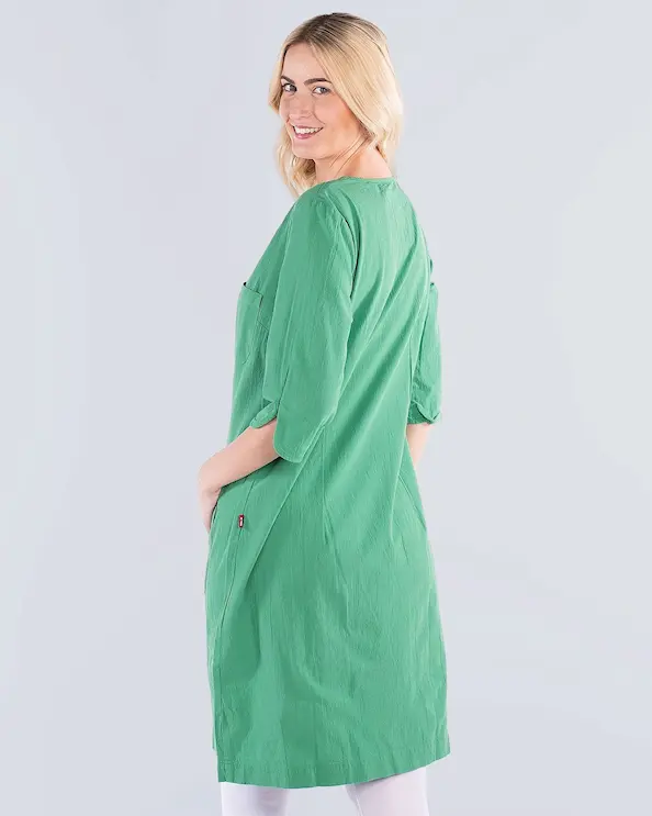 South West Cotton Crincle GOTS Emma Vihreä Mekko Naiset