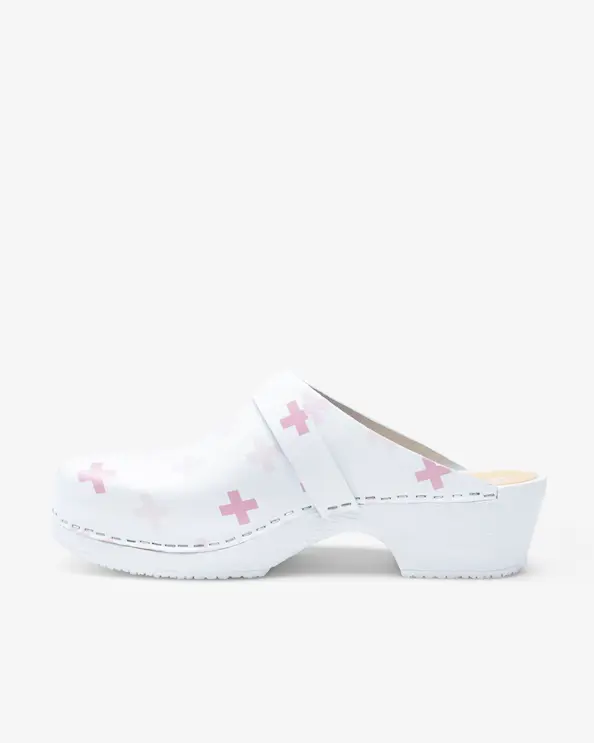 Beez Traditionell Arbejdssko Herre Medical Dusty Pink/Hvid