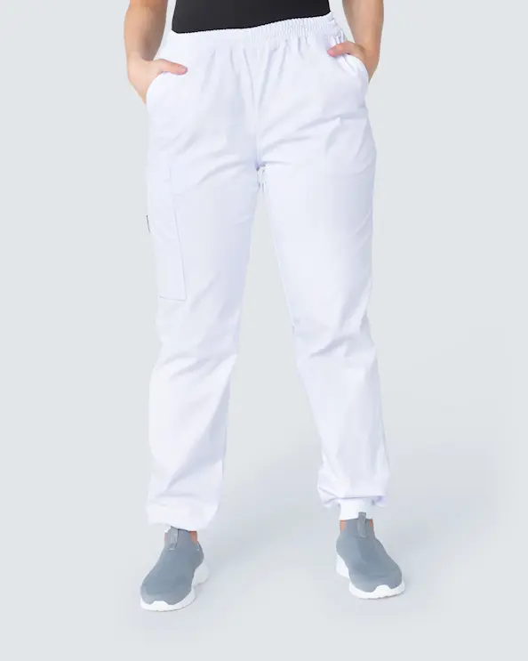 Almedahls Valkoinen Housut Joustinneuloksella Stretch Unisex