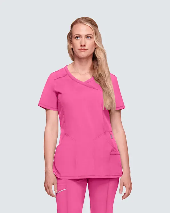 Infinity Mock Wrap Top CKE2625A Kirsikanpunainen