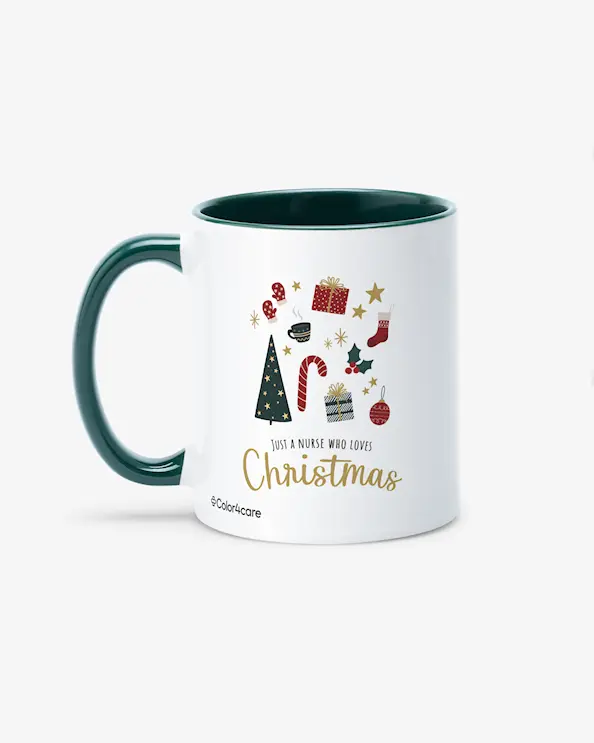 Muki Just a Nurse Who Loves Christmas Tummanvihreä