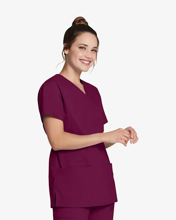 Dickies Signature Mock Wrap Top DKE632 Vinrød