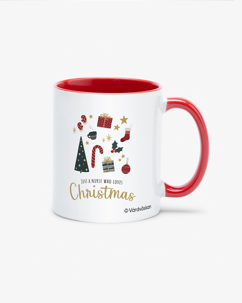 Krus Just a Nurse Who Loves Christmas Rød