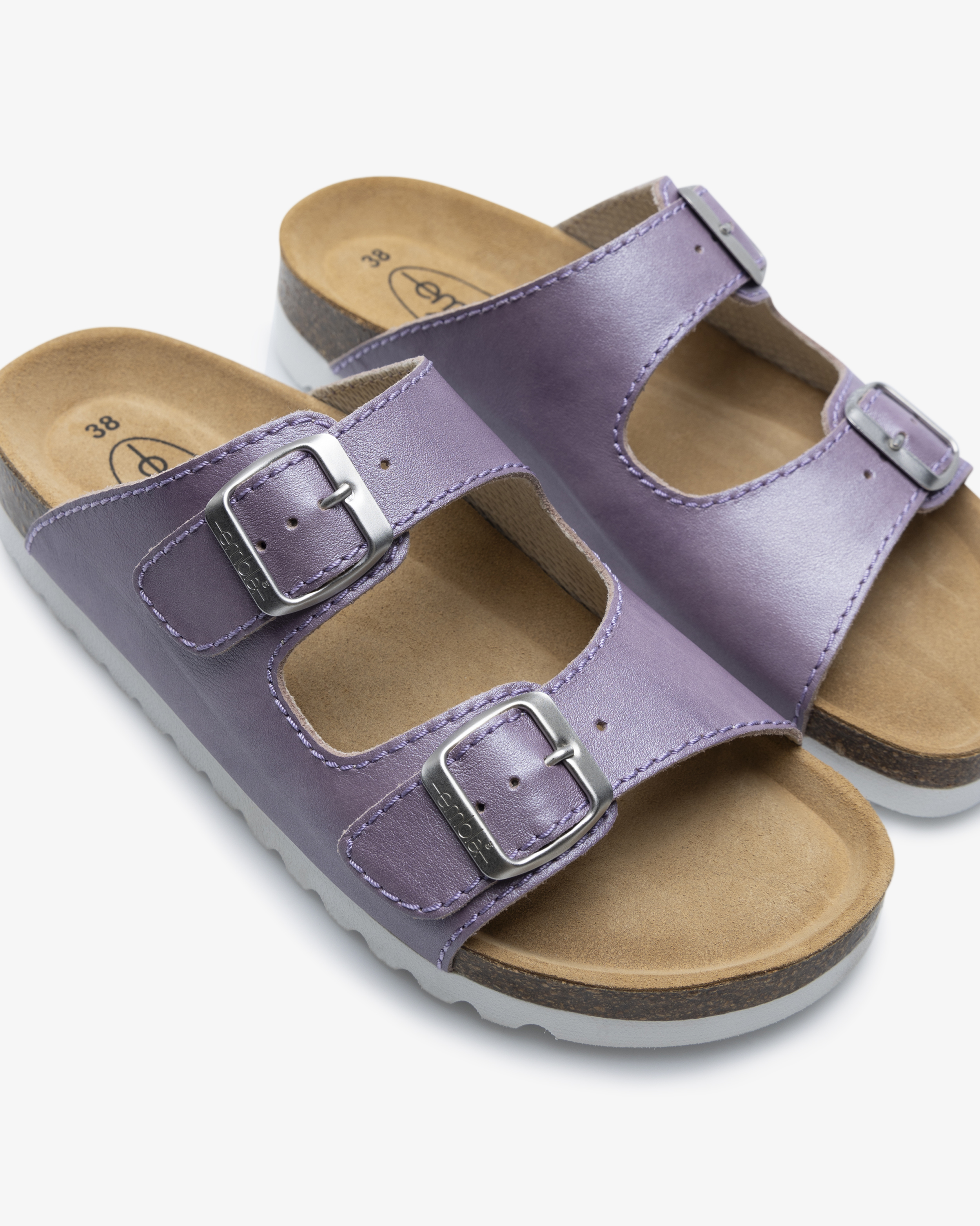 Embla 2736 Damesandal Airbed Metallisk Lilla