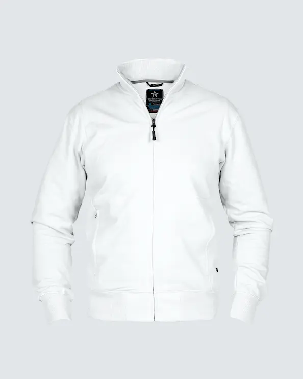 Texstar Sweatshirt med dragkedja Herr Vit