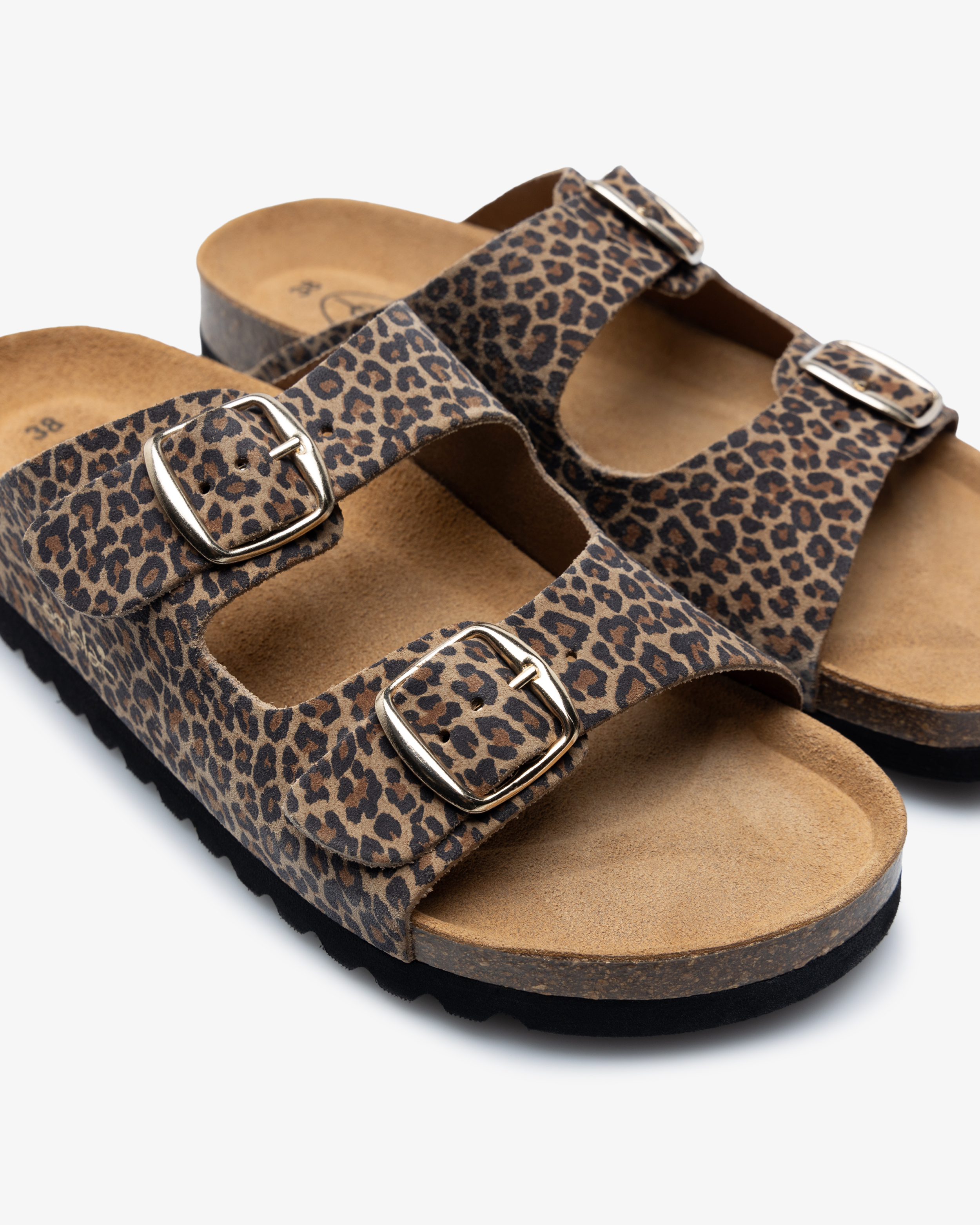 Embla 2736 Damesandal Airbed Leopard Bronse