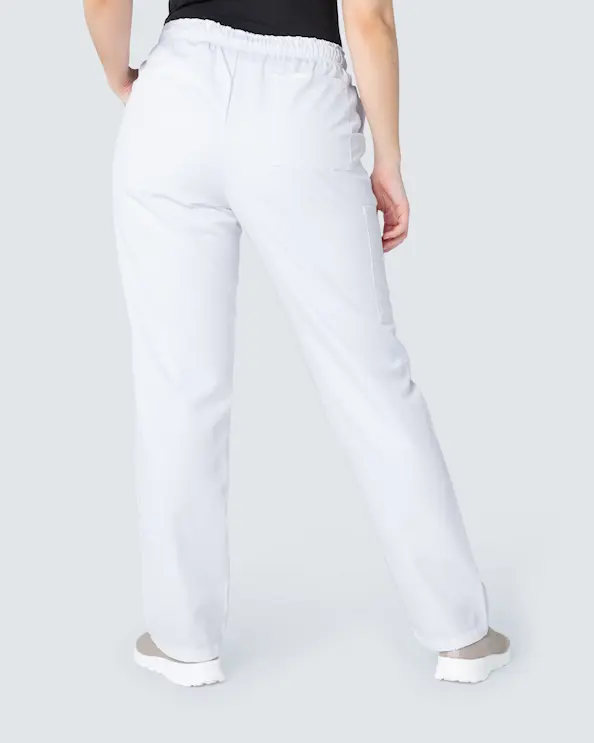 Kentaur Tencel Medical Hvide Arbejdsbukser med elastisk Unisex