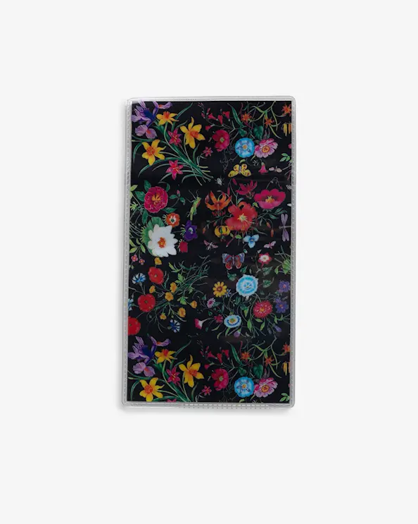 Lomme til kuglepen Blomster Black floral