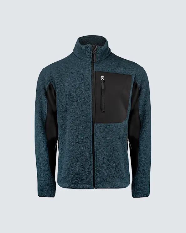 Texstar Pile Fleece Jacka Herr Blå