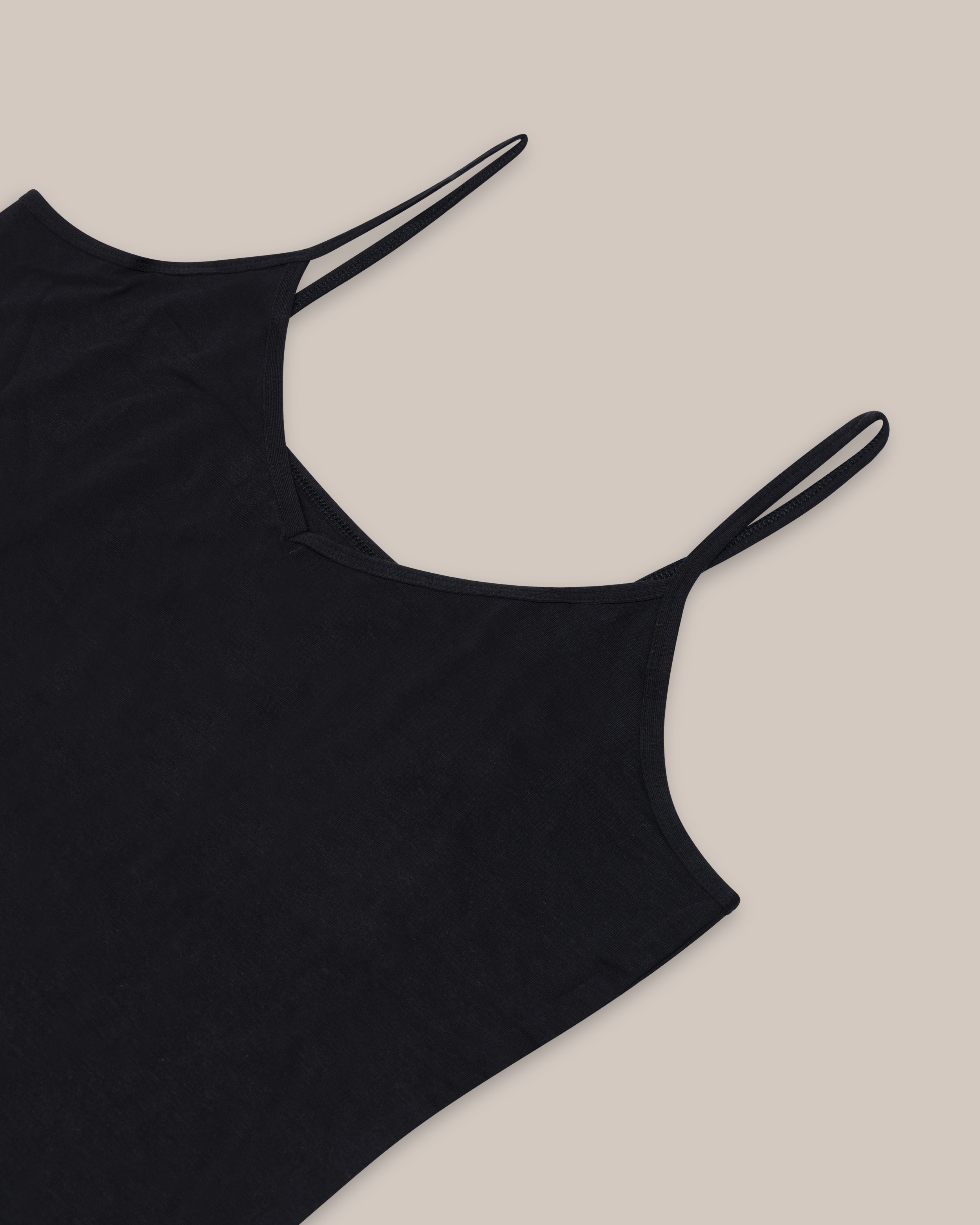 Singlet Ellen Bambus V-hals Sort