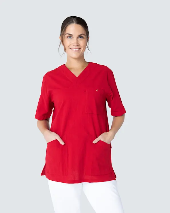 South West Cotton Crinkle Calle Röd Bussarong Unisex