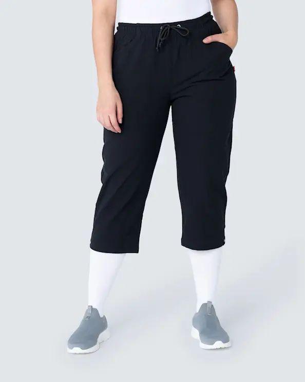 South West Cotton Crinkle Cid Capribyxa Unisex Svart