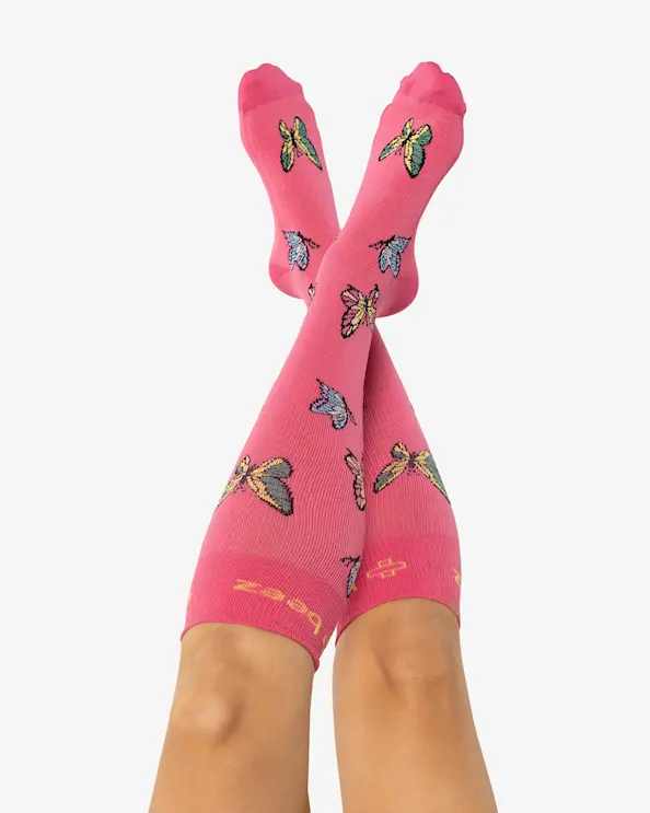 Støttestrømper Bred Læg Vinga Pink