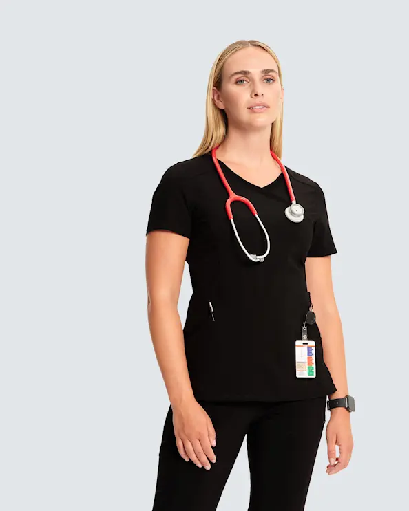 Infinity Mock Wrap Top CKE2625A Musta