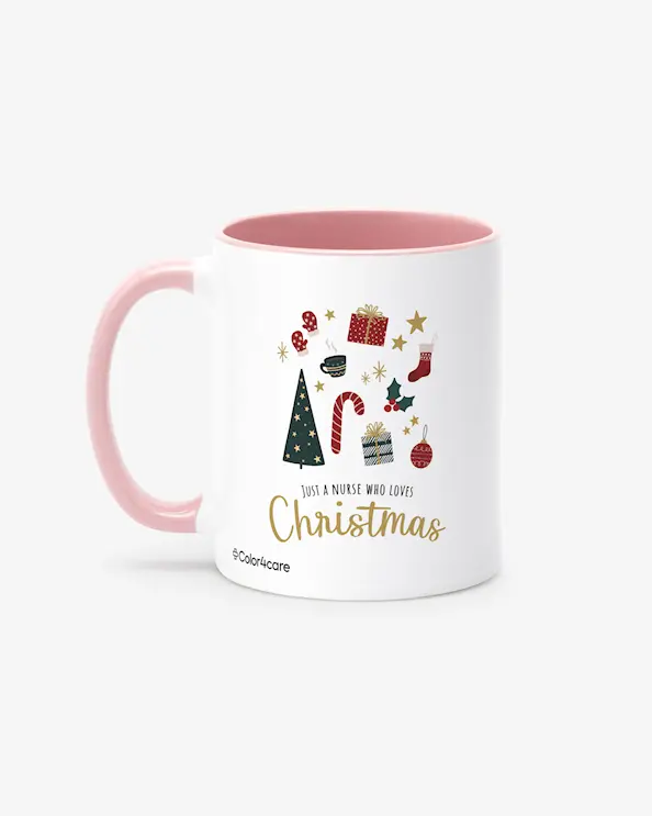 Mugg Just a Nurse Who Loves Christmas Rosa