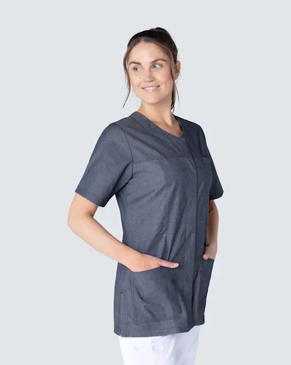 Segers Mørkegrå Tunika Stretch med Knapper Dame
