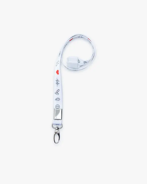 Nyckelband Medical Vit/Röd
