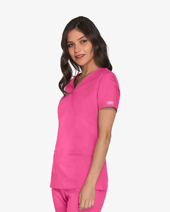 Cherokee Core Stretch Mock Wrap Top WWE4728 Pink