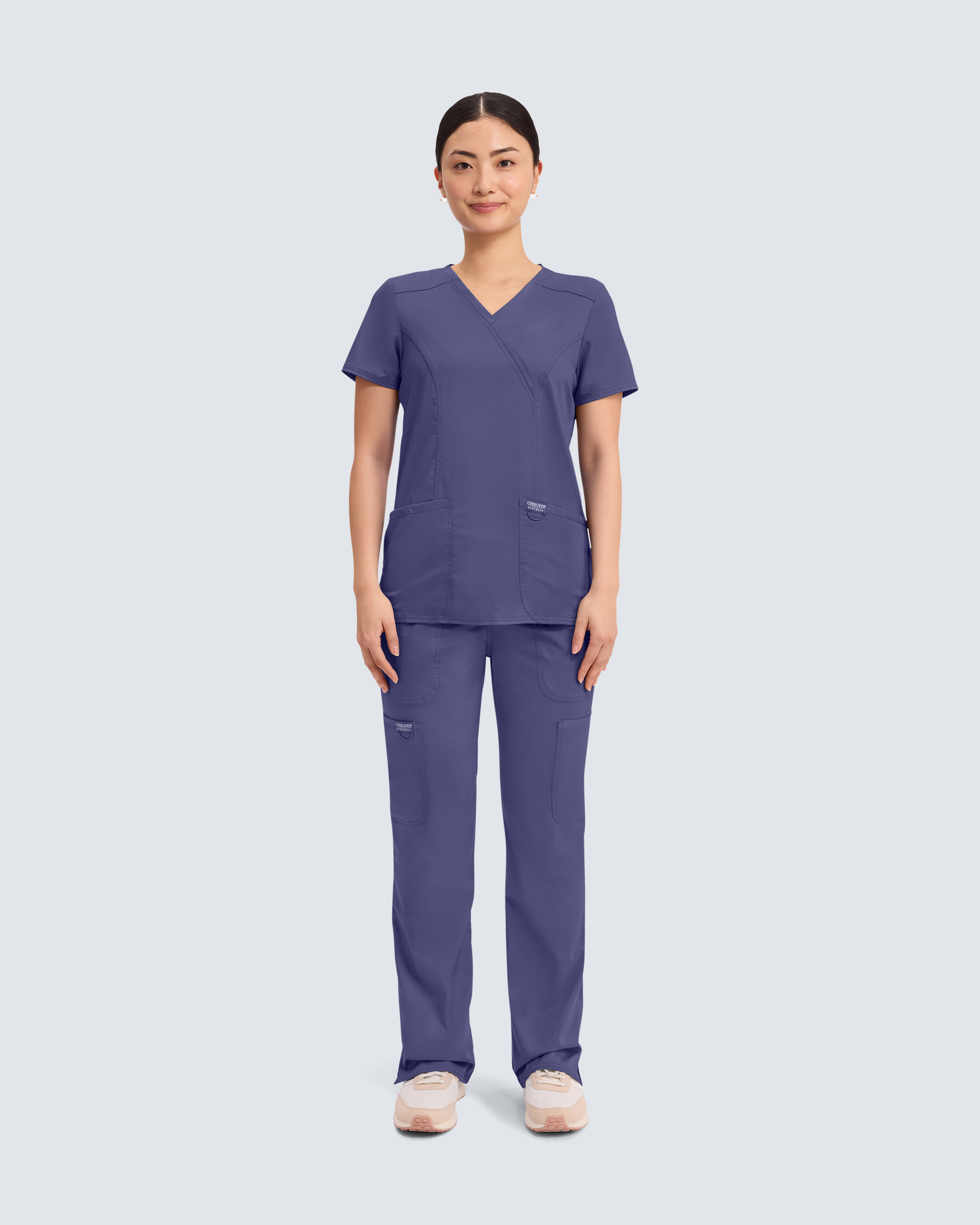 Cherokee Revolution Mock Wrap Top WWE610 Plommon