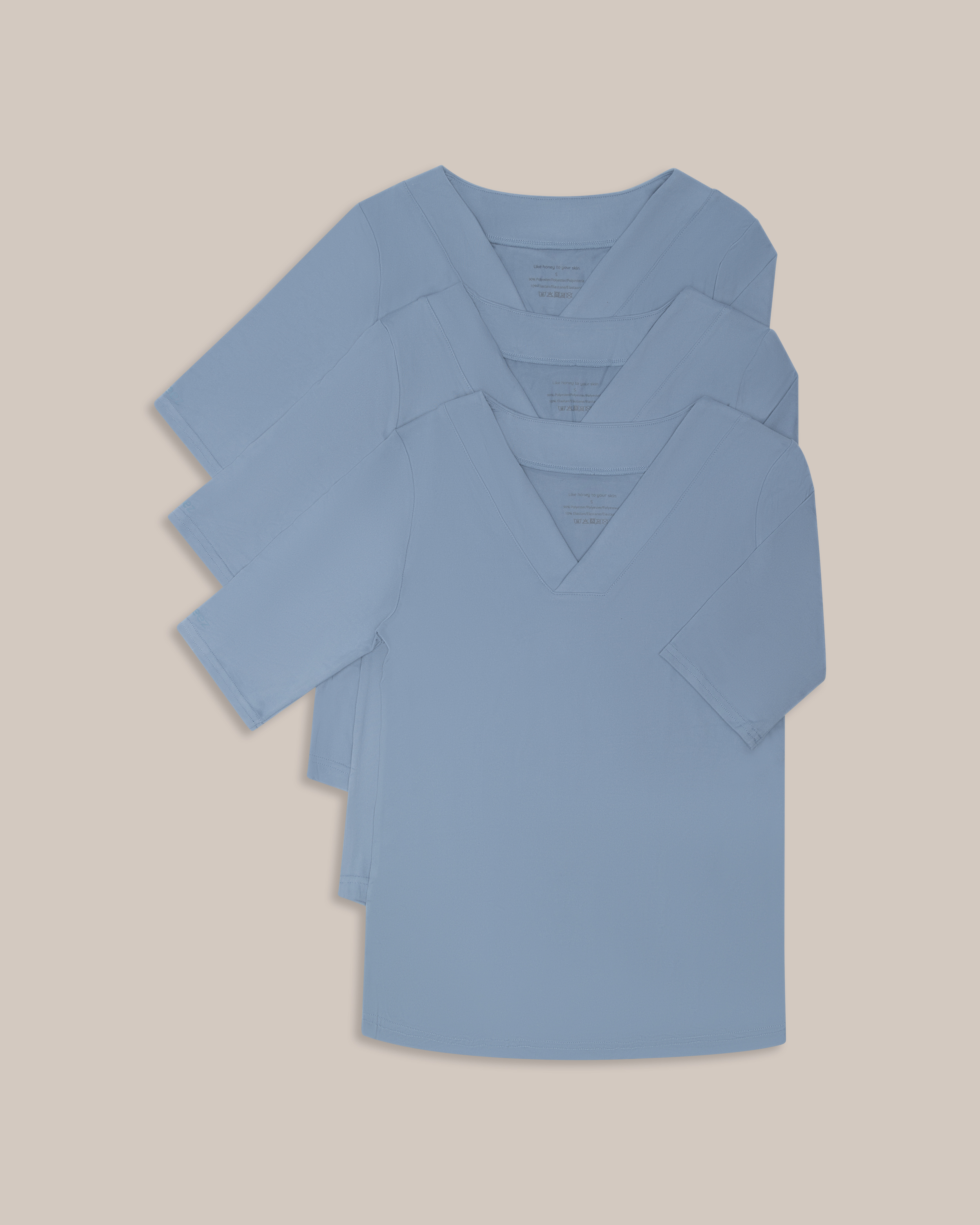 Beez T-skjorte 3/4 erme Blå 3-pakning