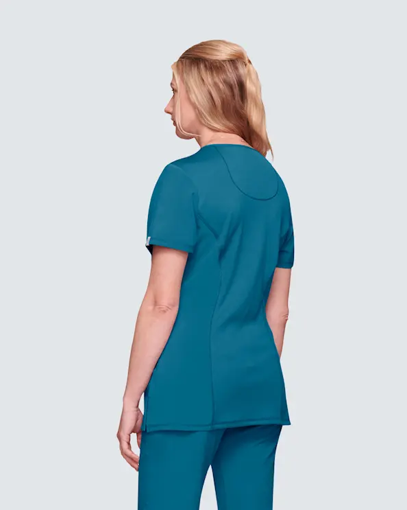 Infinity Mock Wrap Top CKE2625A Caribbean Blue