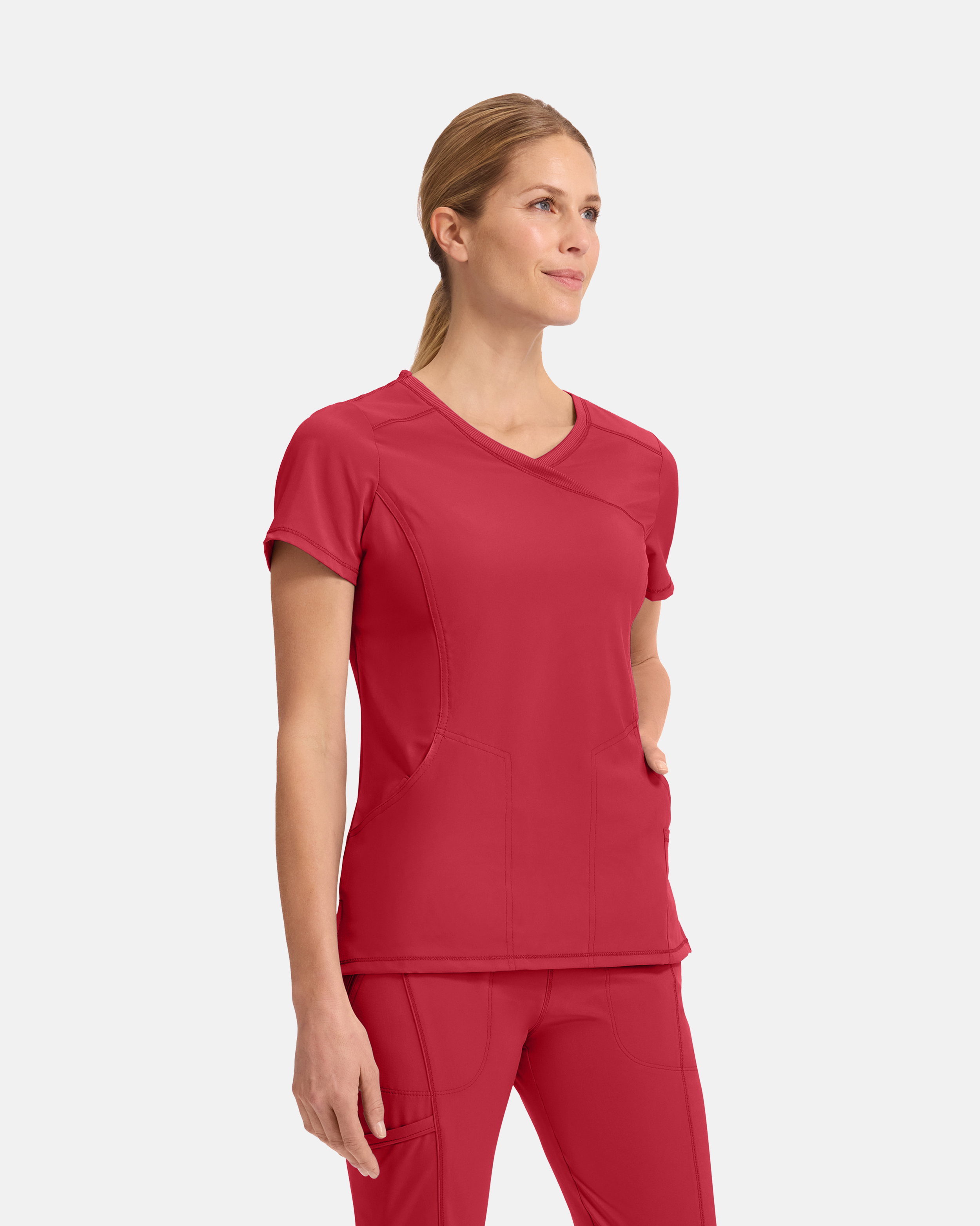 Infinity Mock Wrap Top CKE2625A Röd