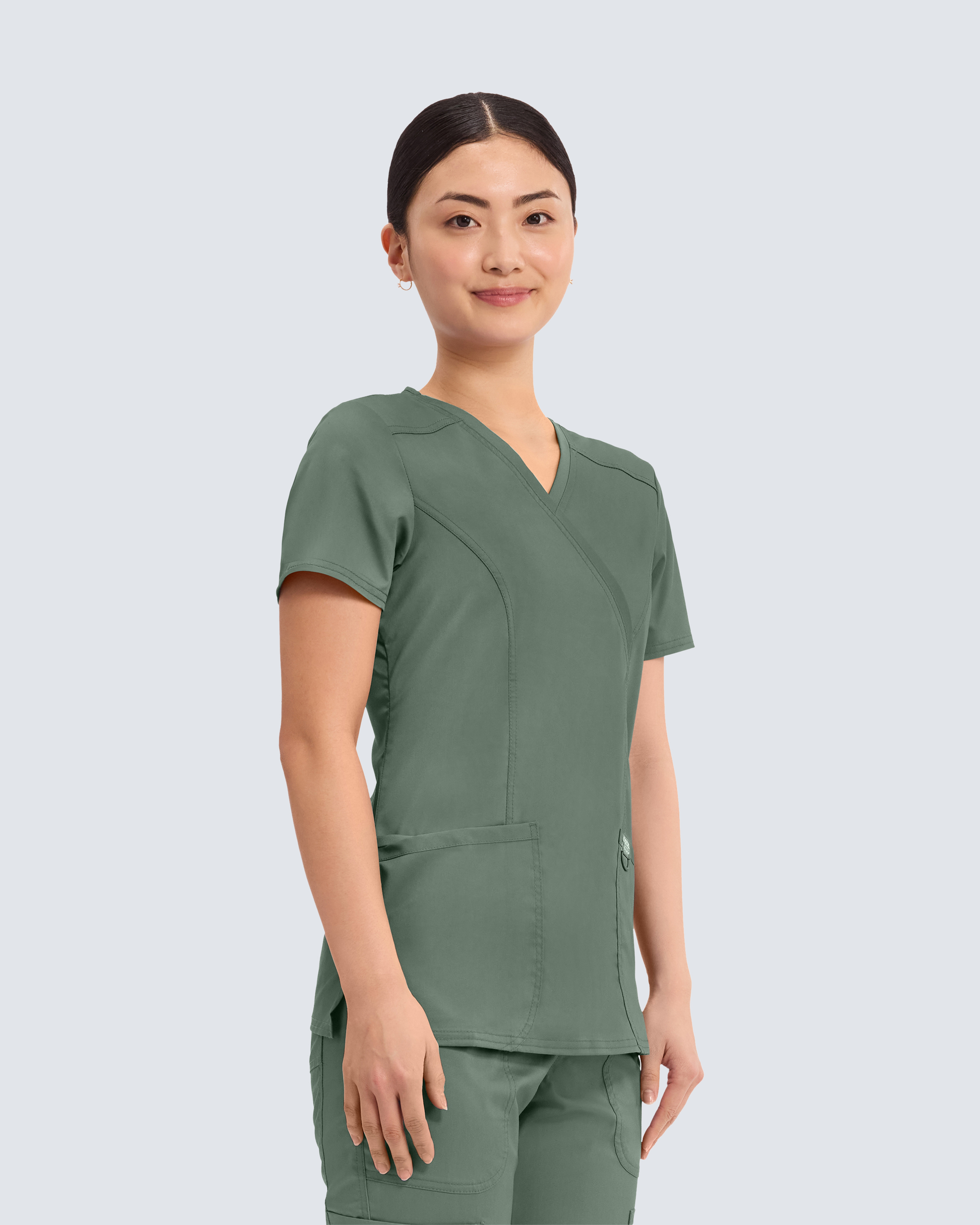 Cherokee Revolution Mock Wrap Top WWE610 Olivengrøn