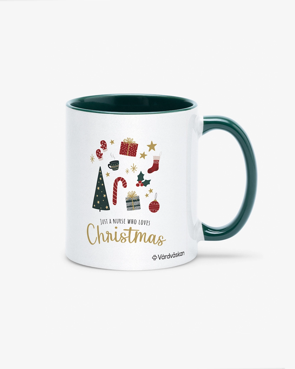 Krus Mugg Just a Nurse Who Loves Christmas Mørkegrønn