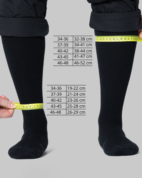 Støttestrømpe Bred legg Svart