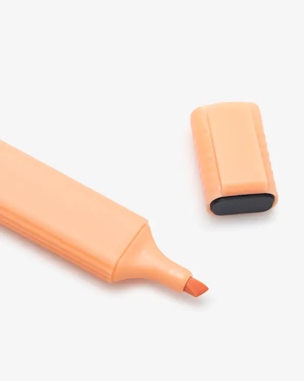 Overstrygningspen i lys grøn til markering med et udvalg af farver Orange