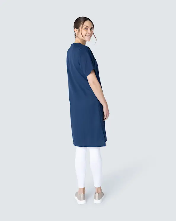 Almedahls Marinblå Klänning Tencel