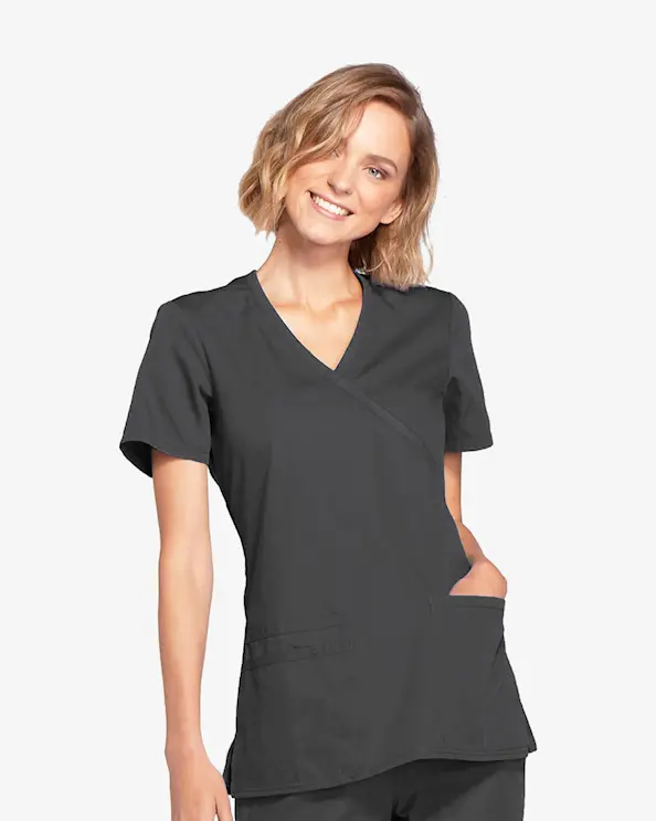 Cherokee Originals Mock Wrap Top WWE650 Graphite