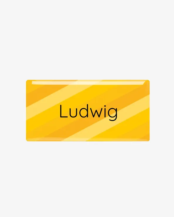 Namensschild rechteckig mit Magnetverschluss Yellow Spiral