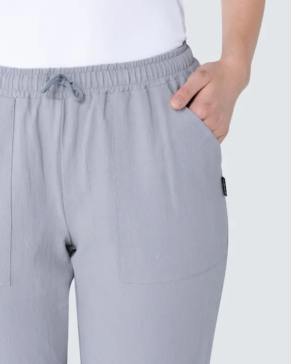 Hejco Crinkle Drew Hopeanharmaa Housut Unisex