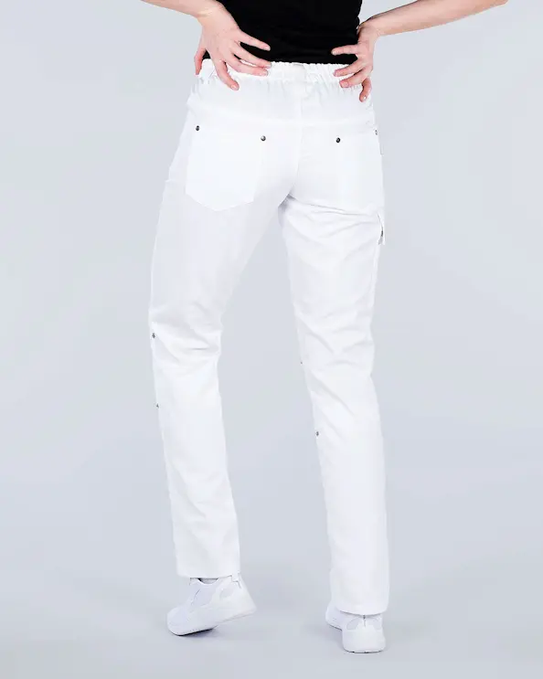 Kentaur Pull on Flex Valkoinen Työhousut Unisex