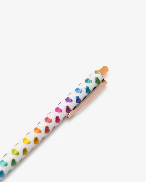 Kuulakärkikynä glittersydän Sydämet