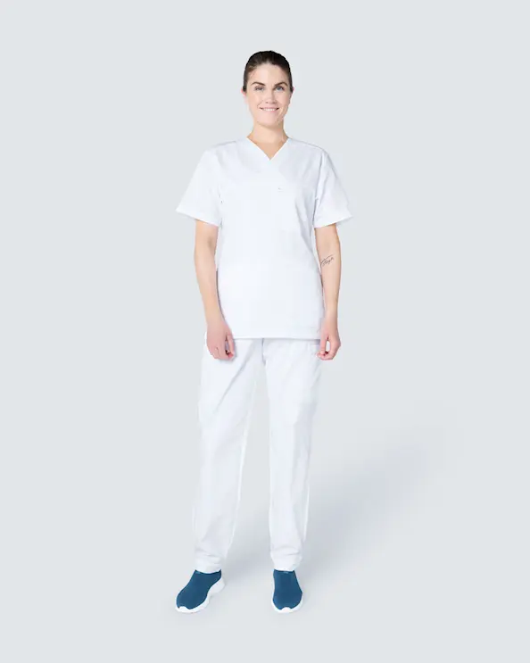 South West Staccato Alva Hvid V-bluse Dame