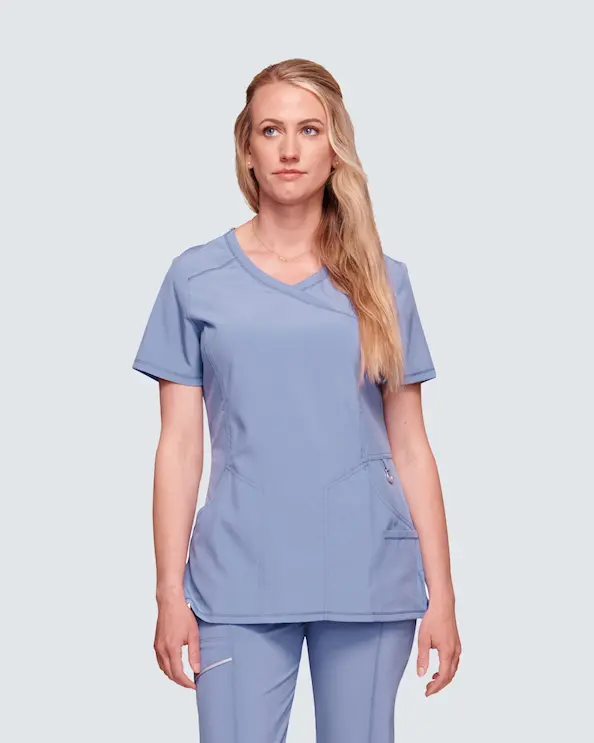 Infinity Mock Wrap Top CKE2625A Vaaleansininen