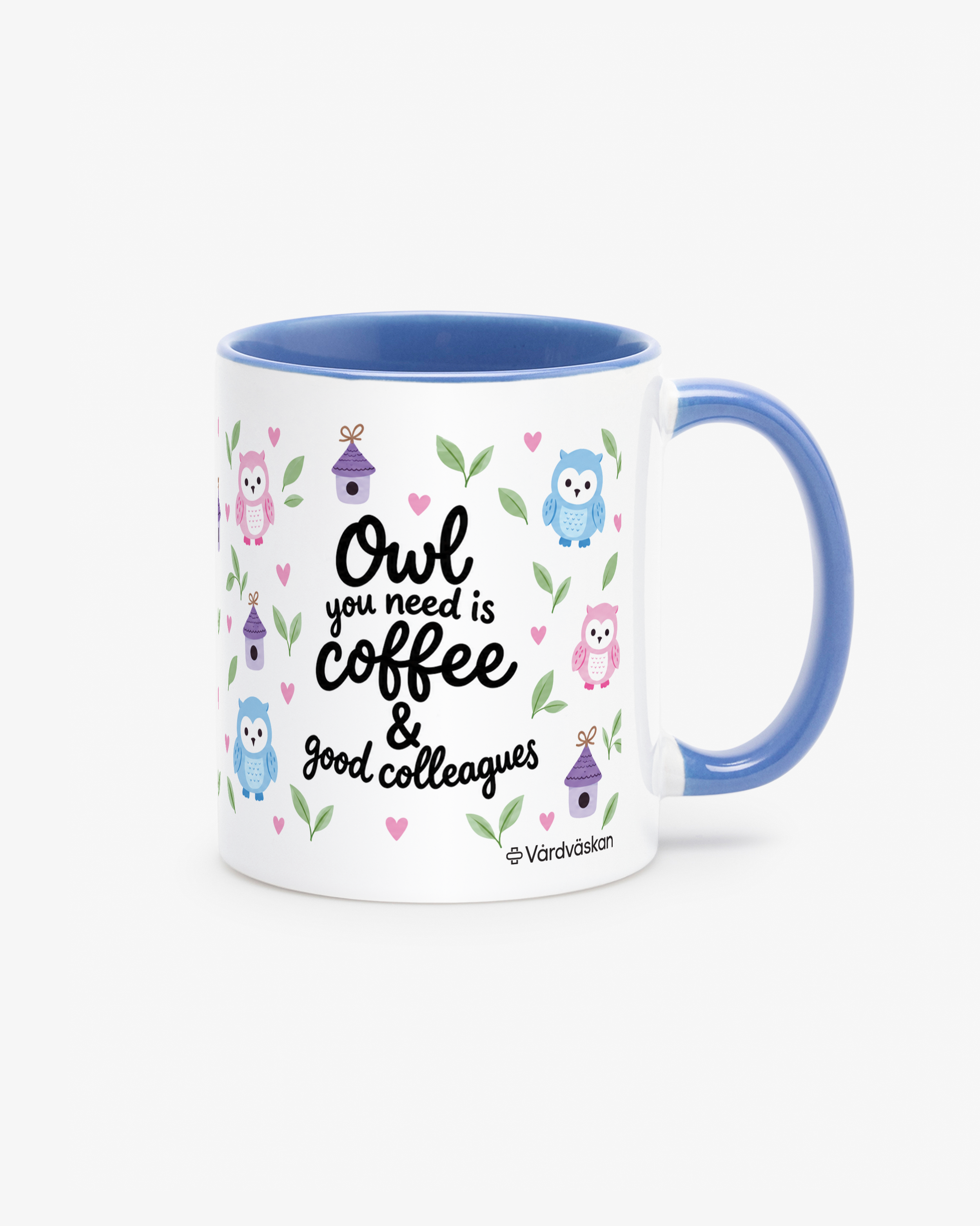 Mugg Owl you need is coffee Blå