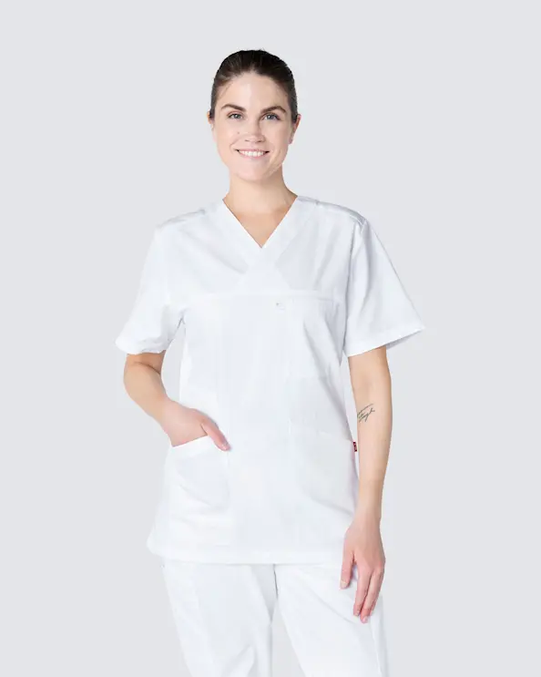 South West Staccato Alva Hvid V-bluse Dame
