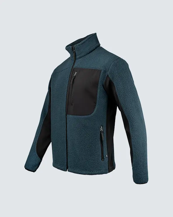 Texstar Pile Fleece Jacka Herr Blå