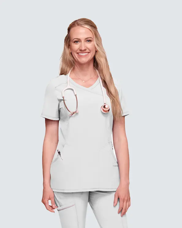 Infinity Mock Wrap Top CKE2625A Valkoinen