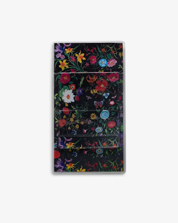 Lomme til kuglepen Blomster Black floral