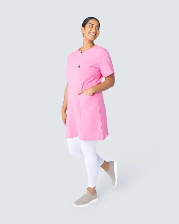 Almedahls Rosa Krinklad Klänning