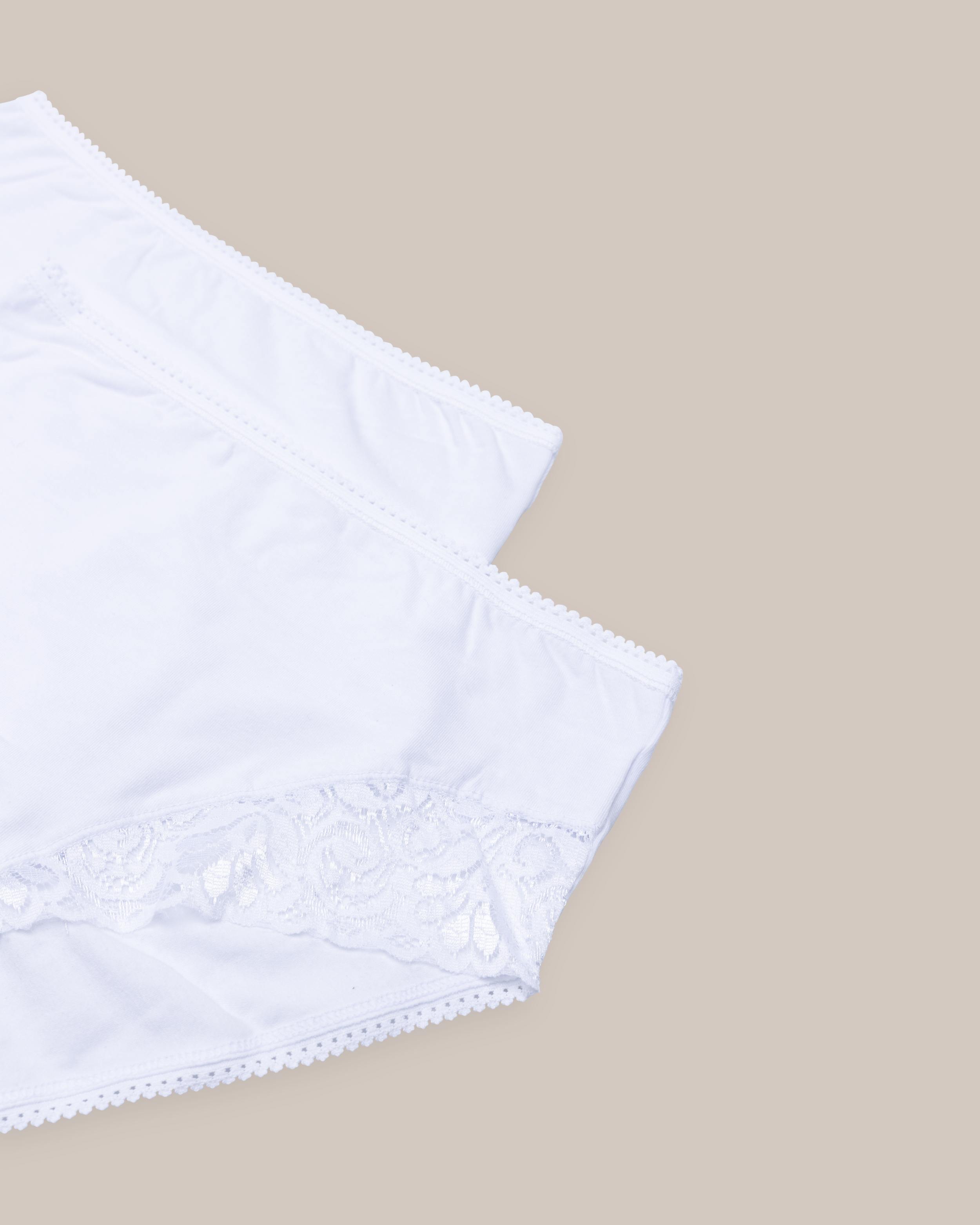 Truse Midi Hvid med Blonder 2-pak